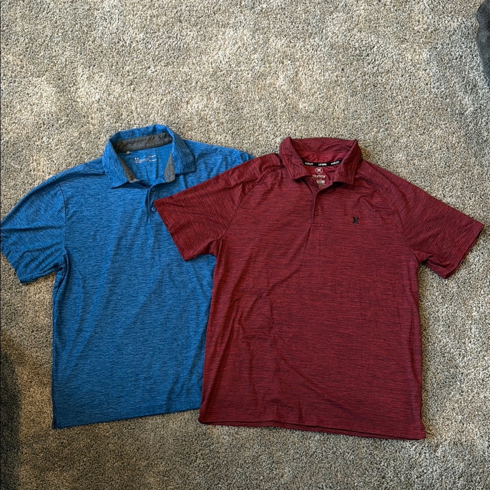 Under Armour Blue and Red Polos for Everyday Comfort